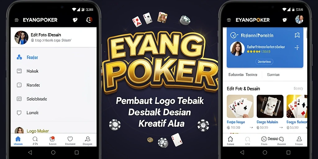 Tampilan antarmuka aplikasi EYANGPOKER untuk membuat logo yang menarik.