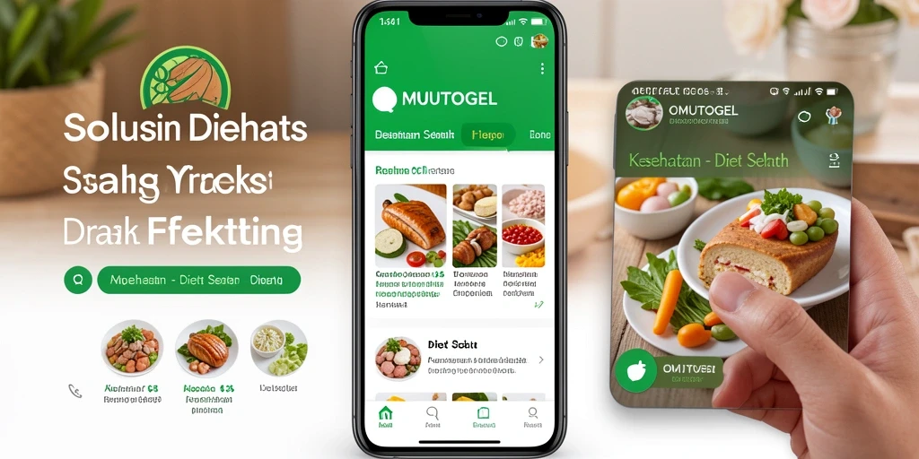 Tampilan antarmuka aplikasi OMUTOGEL untuk diet sehat