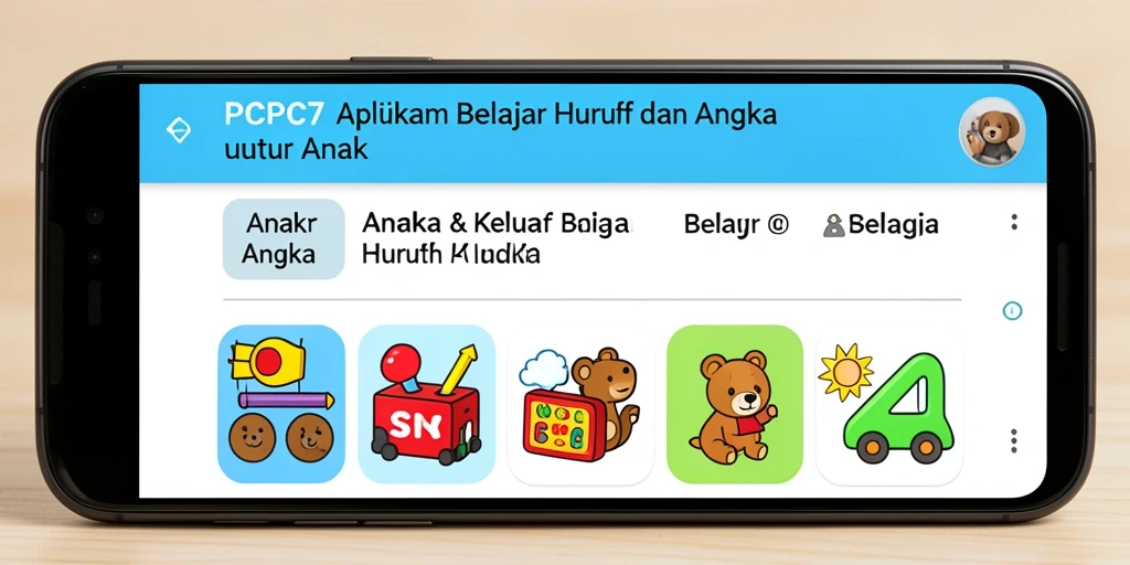 Antarmuka PCPC7 yang interaktif dan ramah anak.