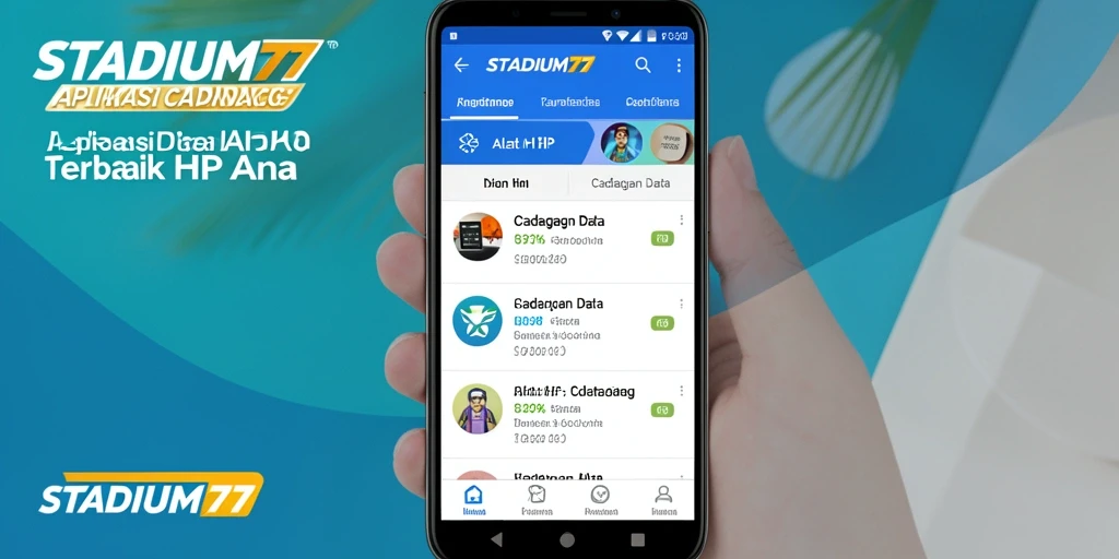 Tampilan antarmuka STADIUM77 untuk cadangan data yang mudah dan efisien.