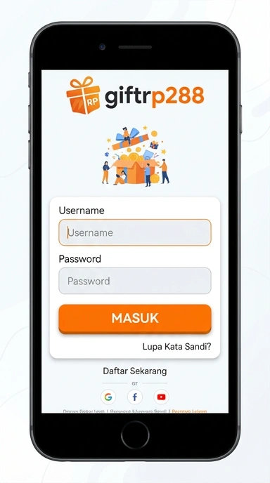 Tampilan halaman login giftrp288