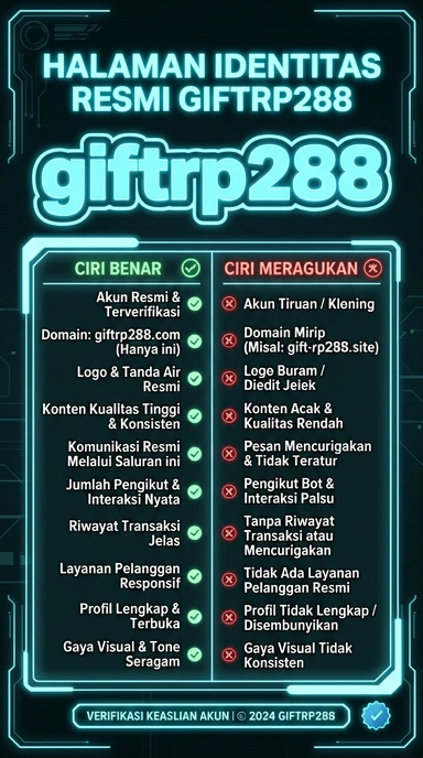 Tampilan kanal resmi giftrp288